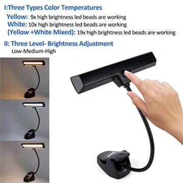 Rechargeable Music Stand Light - 19 LED Clip On Reading Light