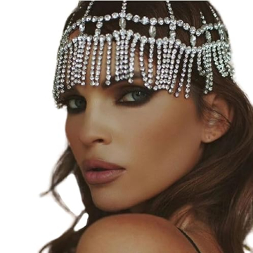 Fdesigner Rhinestone Headpieces Cap Vintage Crystal Head Chain Wedding Flapper Hair Jewelry Gatsby W...