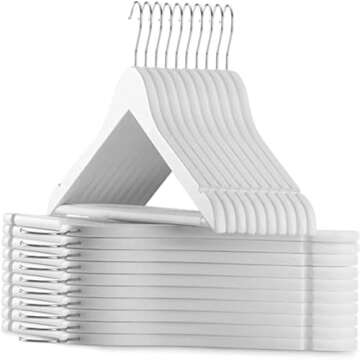 ZOBER Wooden Hangers - 30 Pack, Heavy Duty, Non Slip Wood Hangers for Coats, Jackets, Suits, & Pants...