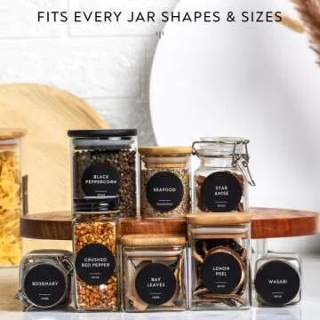 231 Minimalist Spice Label Set, Durable Vinyl Labels