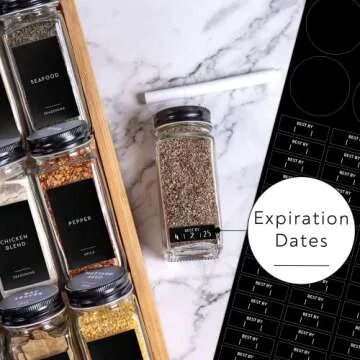 231 Minimalist Spice Label Set, Durable Vinyl Labels