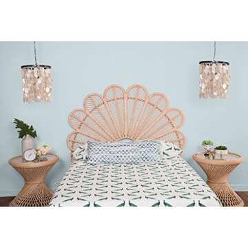 KOUBOO Rattan Petal Headboard for Stunning Bedroom Decor