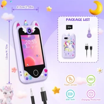 Yosfeng Kids Smart Phone Dual Cameras Learning Games Music
