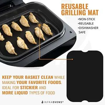 Air Fryer Accessories for Ninja Foodi Smart XL FG551 Reusable Liners with Air Fryer Recipe Book, Heat Resistant Mat for Ninja Foodi, Food Safe, Easy to Clean and Dishwasher Safe by INFRAOVENS