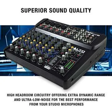 Alto Professional ZMX122FX | 8 Channel Compact Audio Mixing Desk with Built-In Effects, Four XLR Microphone Inputs and Two Stereo Inputs