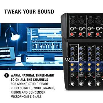 Alto Professional ZMX122FX | 8 Channel Compact Audio Mixing Desk with Built-In Effects, Four XLR Microphone Inputs and Two Stereo Inputs