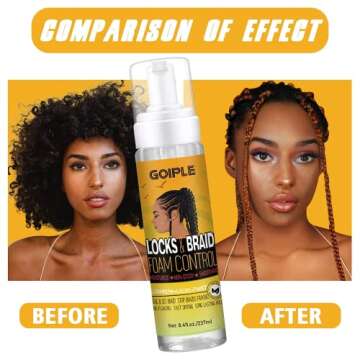 Goiple Braid Mousse, Twist, Locs - Extra Hold, High Shine, Moisturizes, Frizz Control, Lightweight, Easy to Apply, 8.4 fl oz