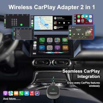 Wireless CarPlay Adapter – 2025 Upgraded 2-in-1 CarPlay & Android Auto, Converts Wired to Wireless...