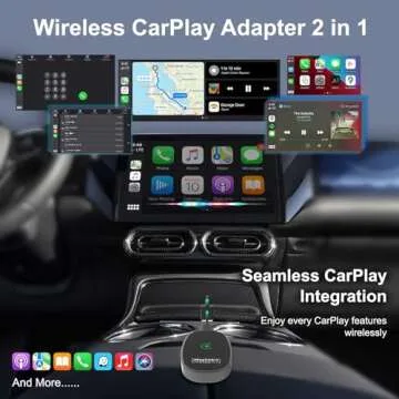 Wireless CarPlay Adapter – 2025 Upgraded 2-in-1 CarPlay & Android Auto, Converts Wired to Wireless...