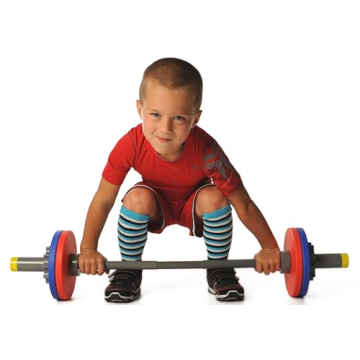 WOD Toys® Barbell Mini - Adjustable Barbell Toy Weight Set for Kids Fitness, Weightlifting and Powe...