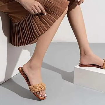 Stylish Open Toe Flat Sandals for Women - Trish Lucia