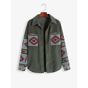 ZAFUL Women's Trendy Corduroy Button Down Shacket