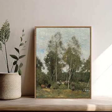 Creoate Framed Wall Art for Home Decor, Vintage Canvas Painting for Living Room