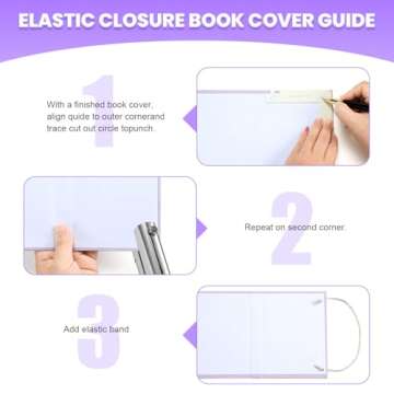 AGUZXTM 5-in-1 Book Cover Guide,Bookbinding Kit,Book Binding Kits Bookbinding Cover Tool for Making Book Cover DIY Bookbinding Scrapbook Tool for Journal Cover,Album,Planner,Calendar - White (1)
