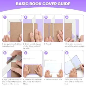 AGUZXTM 5-in-1 Book Cover Guide,Bookbinding Kit,Book Binding Kits Bookbinding Cover Tool for Making Book Cover DIY Bookbinding Scrapbook Tool for Journal Cover,Album,Planner,Calendar - White (1)