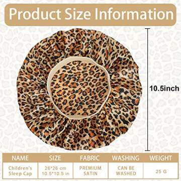 4 PCS Kids Satin Bonnet Child Sleeping Cap,Soft Silk Bonnet Elastic Wide Band,Breathable Baby Bonnet...