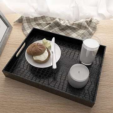 Stylish Lyellfe Black Coffee Table Serving Tray