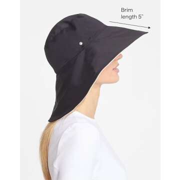 Solbari Ultra Wide Brim Sun Hat UPF50+ Packable UV Sun Protection Hats with Full Coverage Brim, Blac...
