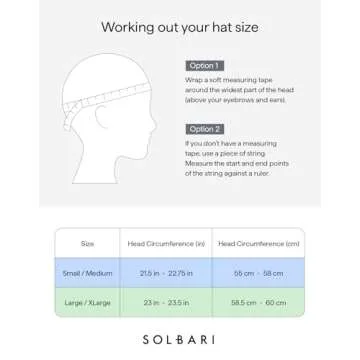 Solbari Ultra Wide Brim Sun Hat UPF50+ Packable UV Sun Protection Hats with Full Coverage Brim, Black/Beige, Large - X-Large