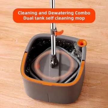 KZKR Spin Mop & Bucket Set with Self-Wringing Feature