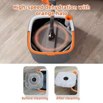 KZKR Spin Mop & Bucket Set with Self-Wringing Feature