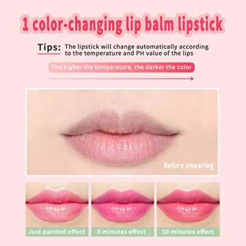 Aloe Vera Lipstick, Magic Temperature PH Color Changing Moisturizing Lipstick, Tinted Lip Balm, Lip ...