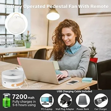 Portable Oscillating Fan with Remote and Light