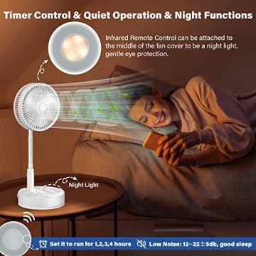 Portable Oscillating Fan with Remote and Light