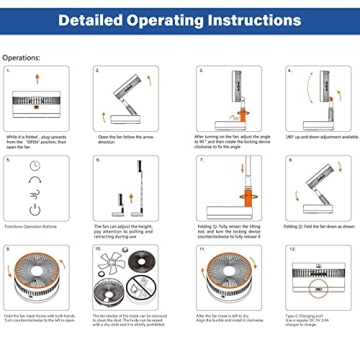 Portable Oscillating Fan with Remote and Light