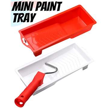 2 inch Paint Roller Kit, PinStone 16pcs Small Paint Roller Tray Set with High-Density Foam Paint Roller and 3/8” Nap Microfiber Covers, Mini Paint Rollers for Painting Walls, Cabinets, Craft, Touch-up