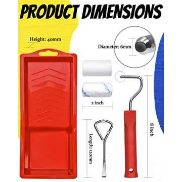 2 inch Paint Roller Kit, PinStone 16pcs Small Paint Roller Tray Set with High-Density Foam Paint Roller and 3/8” Nap Microfiber Covers, Mini Paint Rollers for Painting Walls, Cabinets, Craft, Touch-up