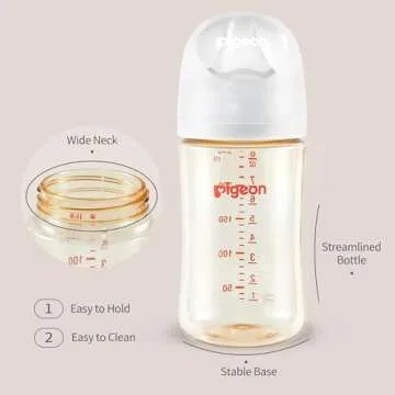 Pigeon PPSU Nursing Baby Bottle Wide Neck, Anti-Colic, Streamlined Body, Natural Feel, Easy to Clean...