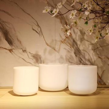 Alioth Set of 3 Crystal Singing Bowls with Carrying Case