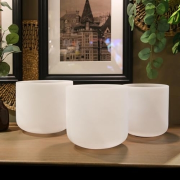 Alioth Set of 3 Crystal Singing Bowls with Carrying Case