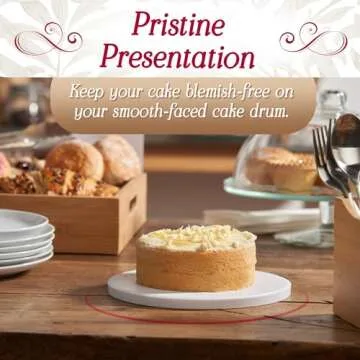 Cakebon Cake Boards - Sturdy 1/2 Thick Drums - 14 Inch Professional Fully Wrapped Edges White 6-Pack