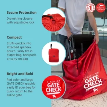 J.L. Childress Red Gate Check Stroller Bag for Traveling