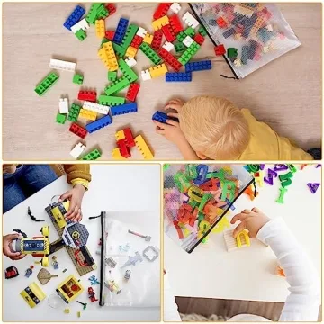 24 Reusable Mesh Zipper Pouches for Organizing Essentials