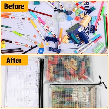 24 Reusable Mesh Zipper Pouches for Organizing Essentials