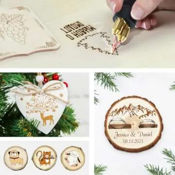 TEKCHIC 60W Professional Wood Burning Kit Single Detailer Wood Burner with 20 Wire Nibs Tipls Including Ball Tips