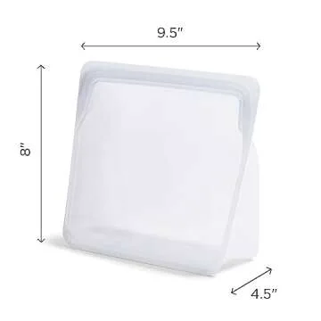 Stasher Platinum Silicone Food Grade Reusable Storage Bag, Clear (Stand-Up Mega) | Reduce Single-Use Plastic | Cook, Store, Sous Vide, or Freeze | Leakproof, Dishwasher-Safe, Eco-friendly | 104 Oz