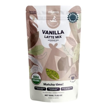 Miaroo Vanilla Matcha Latte Powder 100g | Sweetened Japanese Green Tea with Natural Vanilla Flavor |...