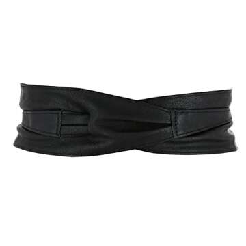 FASHIONGEN - Stylish Black Obi Belt for Women - MICA