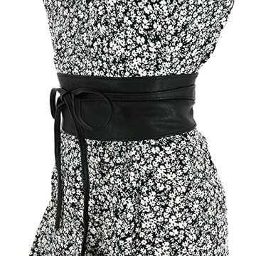 FASHIONGEN - Stylish Black Obi Belt for Women - MICA