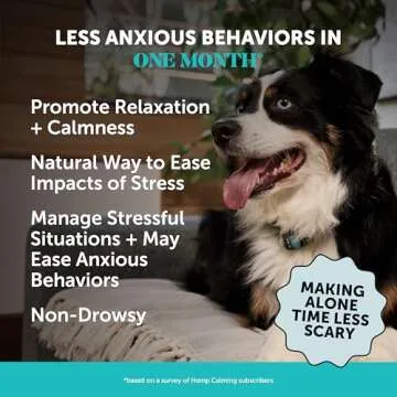 Pet Honesty Natural Hemp Calming Chews for Dogs - Dog Anxiety Relief - Calming Aid Supplement with V...