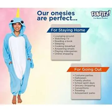 Funziez! Narwhal Costume for Adults - Cozy Pajama