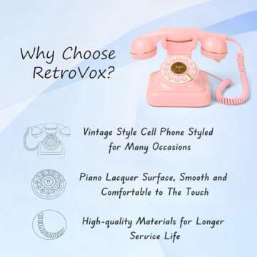 Retro Old Corded Landline Telephone - Vintage 1960s Style