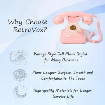 Retro Old Corded Landline Telephone - Vintage 1960s Style