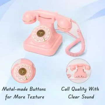 Retro Old Corded Landline Telephone - Vintage 1960s Style