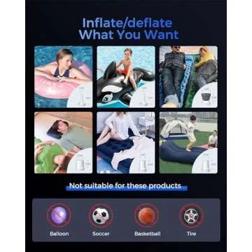 FLEXTAILGEAR MAX Pump 2020 Portable Air Pump with 3600mAH Battery USB Rechargeable Air Pump-Quick Inflate Deflate for Sleeping Pads, Air Mattress, Pool Toys, Floats, Swimming Ring, Air Bed (Black)