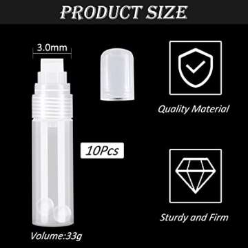 Kabcifea 10 Pack Refillable Acrylic Paint Markers – Clear White Marker Pens for All Ages